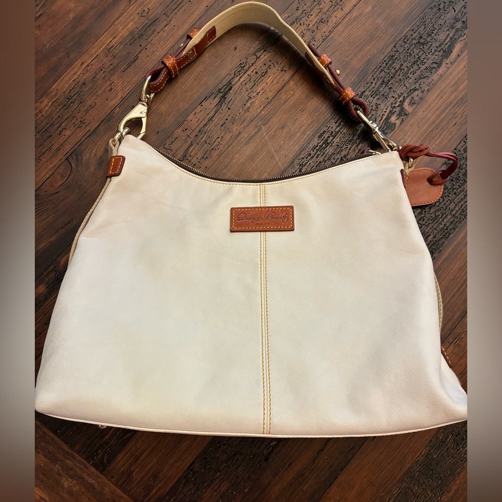Dooney & Bourke White Juliette Leather Hobo Bag Purse Designer Luxury Handbag